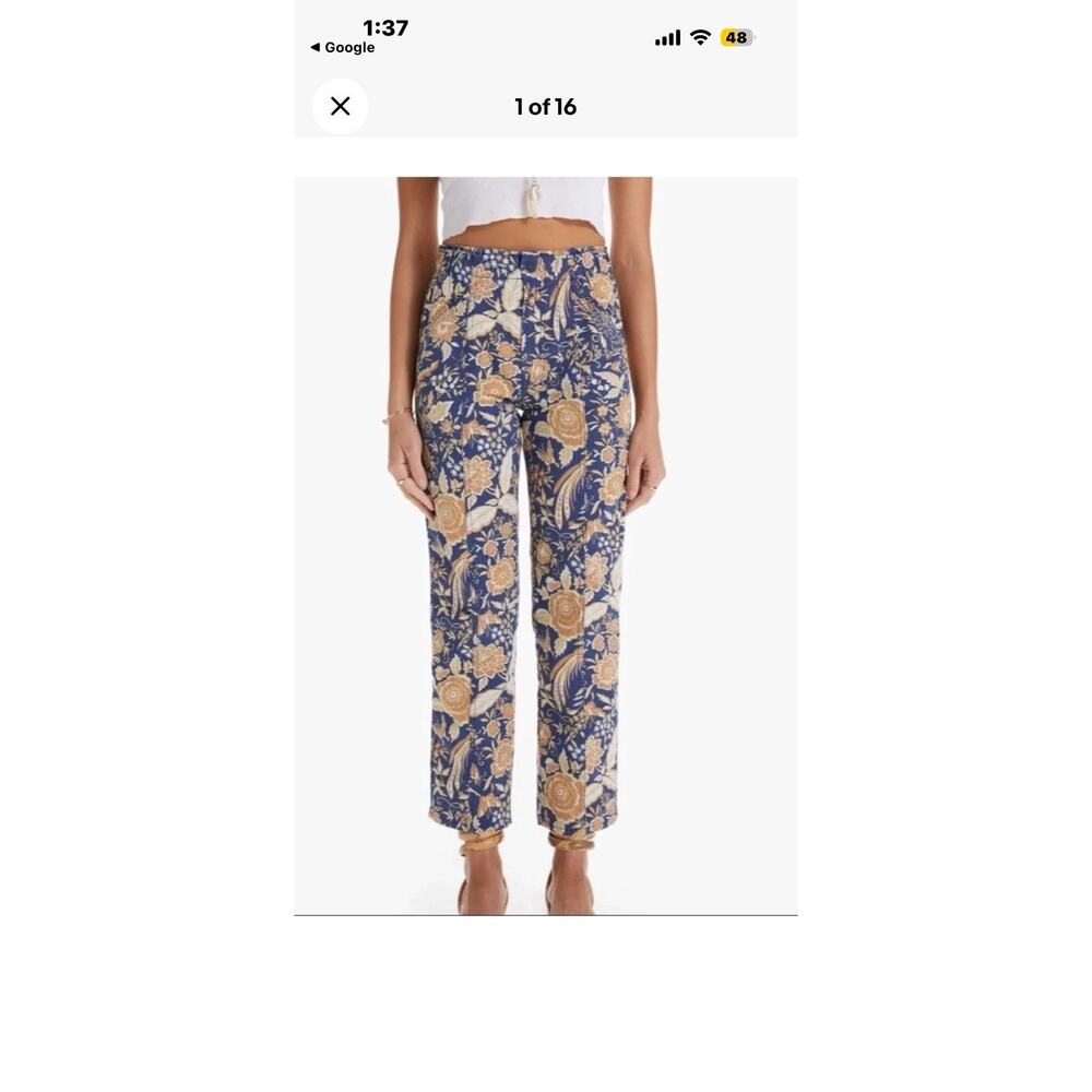 Mother Denim THE SPRINGY ANKLE Pant The‎ Accidental Florist Size 25 Boho Chic